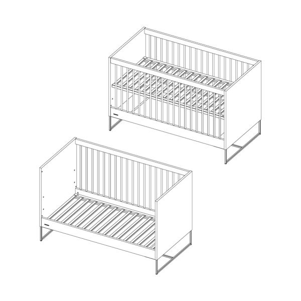 Kidsmill Modular 2 Babybed Mat Wit - Zwart - 70 x 140 cm