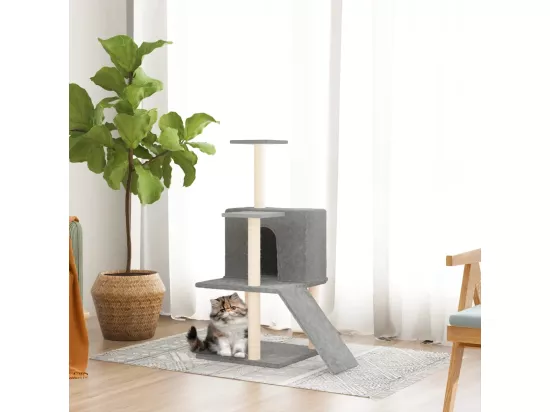 Arbre à chat avec griffoirs en sisal Gris clair 109 cm