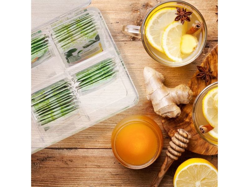 relaxdays Teebeutel-Box Transparent Teeorganizer für die Teebeutel