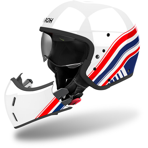 Airoh - Casque J 110 Eon Blanc / Rouge / Bleu / Brillant