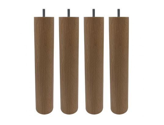 SOMEO - Pied cylindrique bois (lot de 4) naturel 30 cm