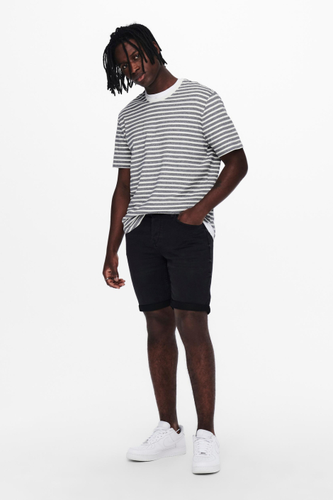 Only & Sons zwarte heren korte broek