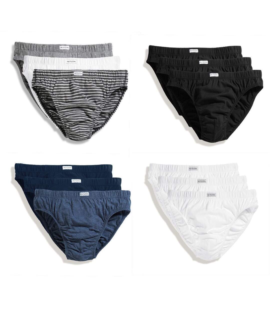 Lot 12 slips Homme - coton - multicolores