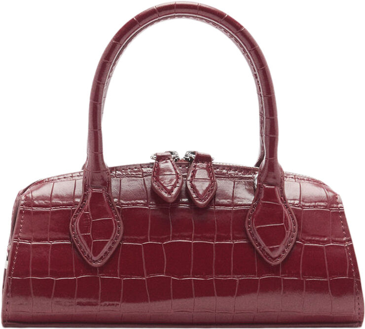 MANGO Croc-effect bag Red