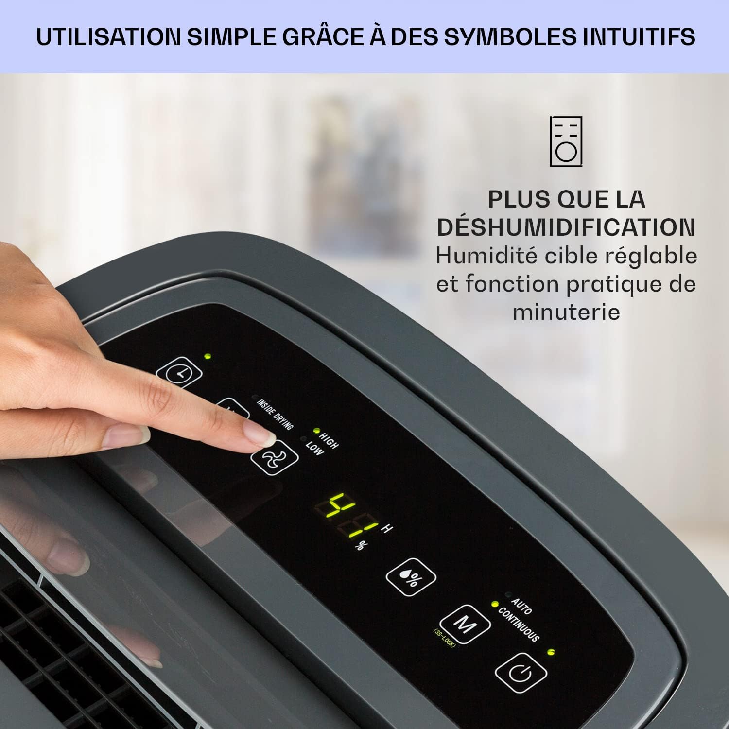 Klarstein Deshumidificateur d Air et Purificateur d'Air, Déshumidificateurs, Anti Humidité, Absorbeur d'Humidité et Séchage Vêtements, Desumidicateur d Air Electrique, Déshumidificateur Salle de Bain