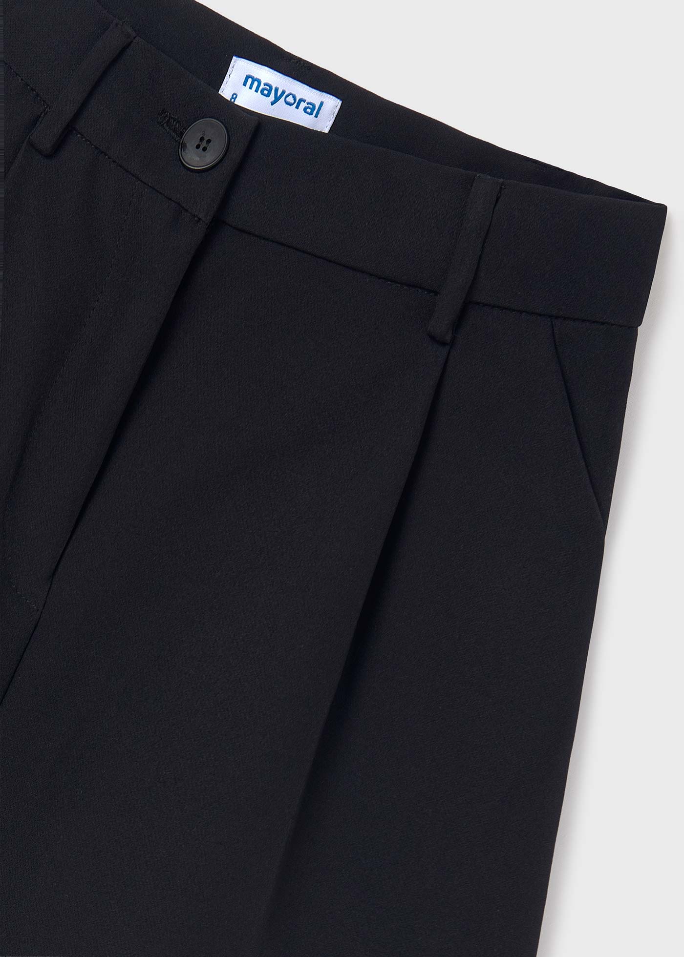 Calças infantis em crepe de poliéster reciclado
