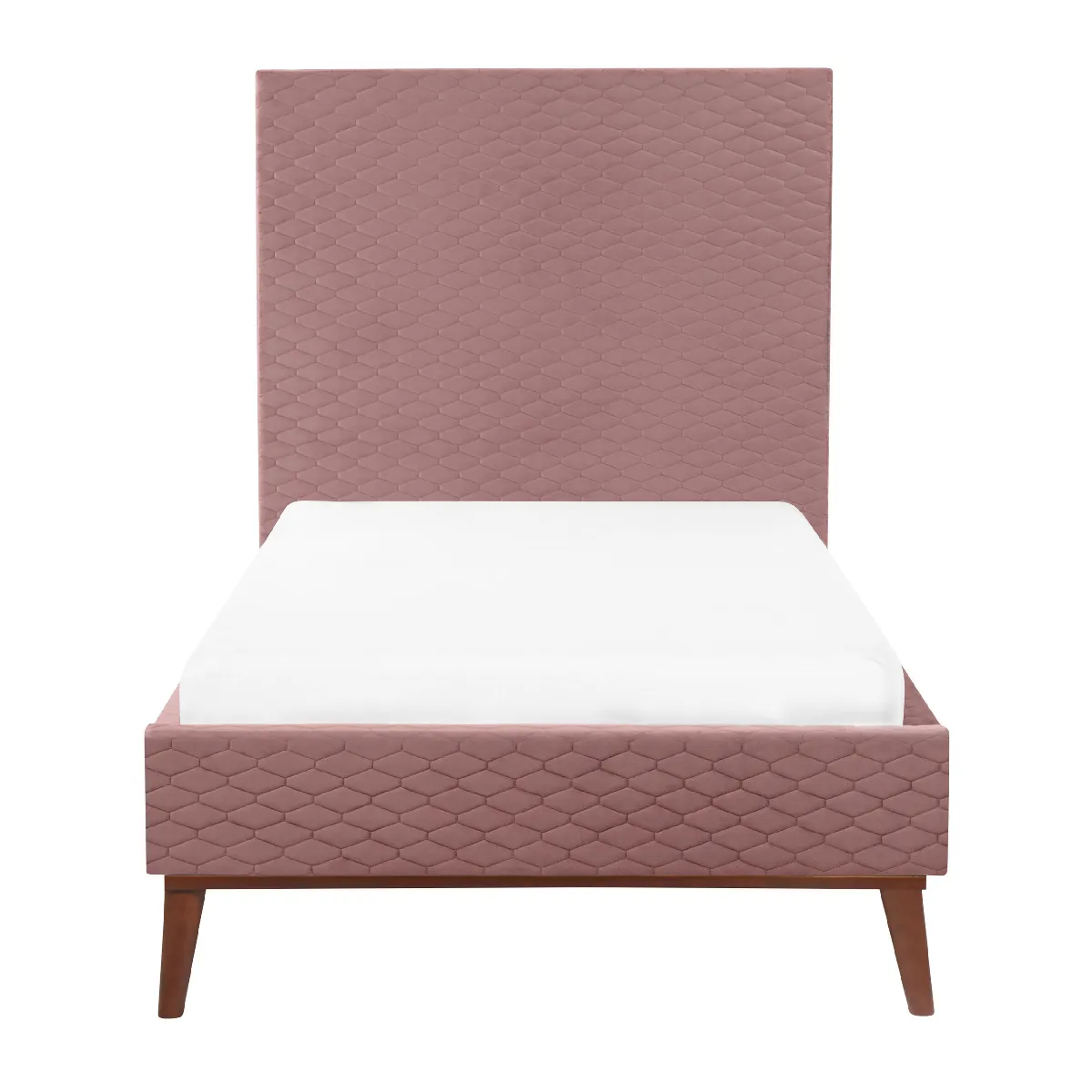 BELIANI Lit simple 90x200 cm - Velours Rose