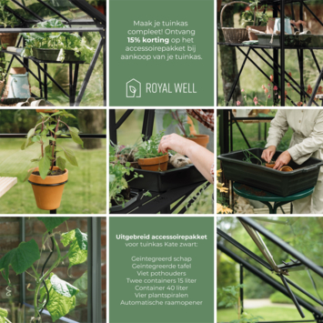 Royal Well Kate IV kweekkas full option aluminium zwart 7,16 m²