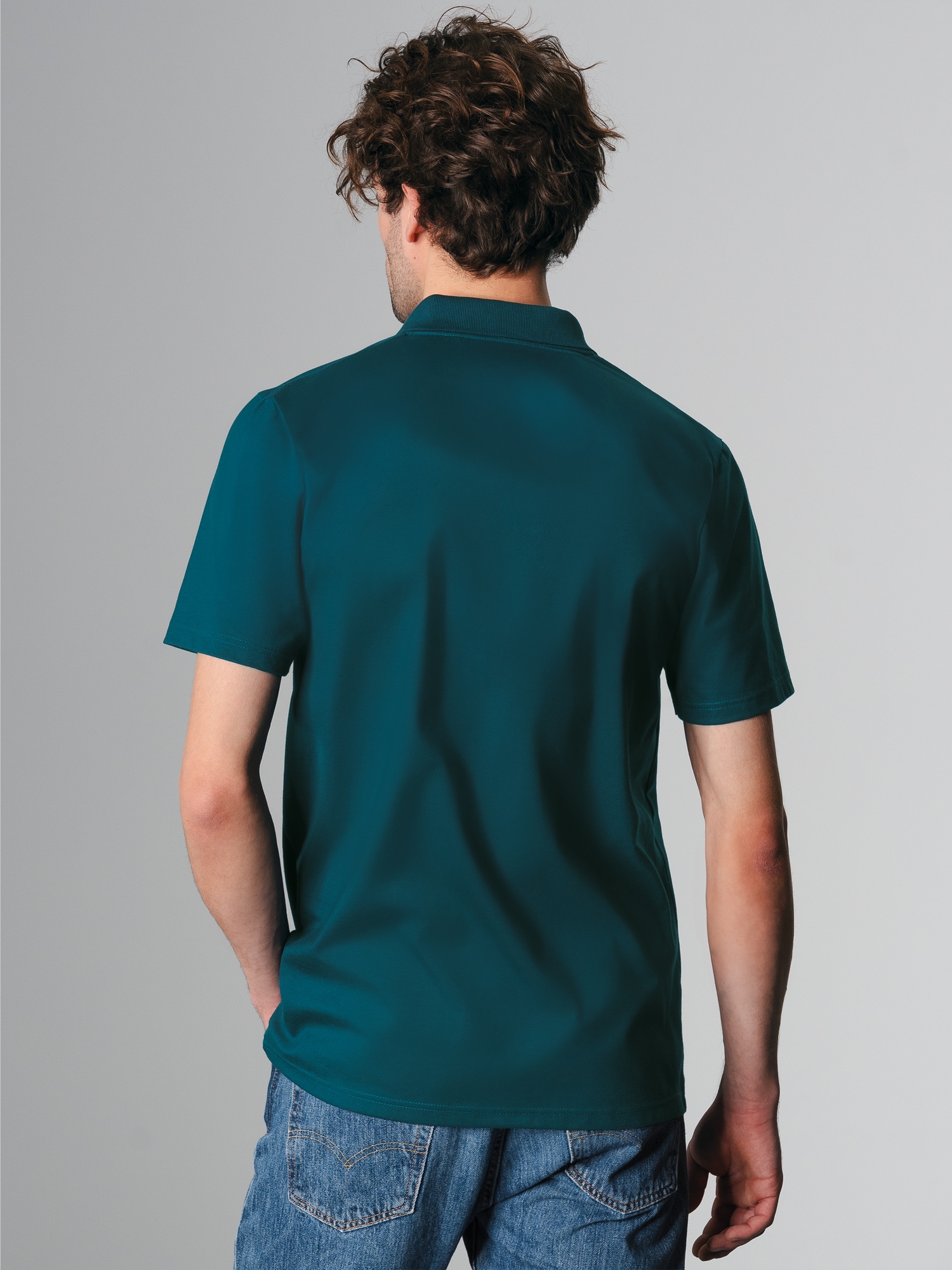 Poloshirt aus Single-Jersey Saphir