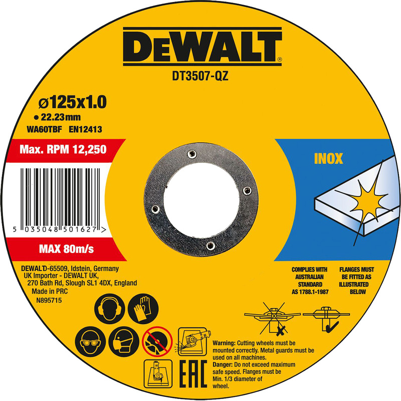 DeWALT doorslijpschijf 125X1X22,2mm