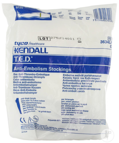 Tyco Healthcare Kendall T.E.D. Bas Anti-Thrombo-Embolique Taille L Court Blanc 1 Pièce