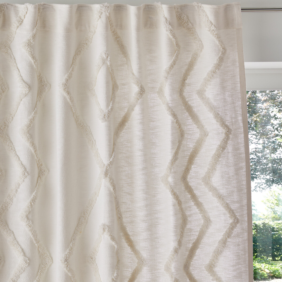 LA REDOUTE INTERIEURS<br>Cortina com laços ocultos, em algodão, Assa