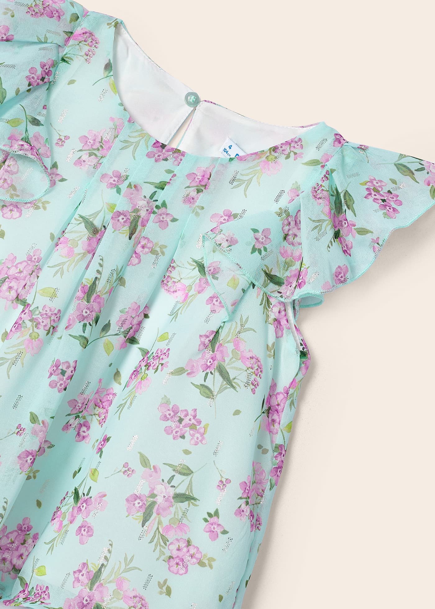 Blusa sem mangas com estampa de chiffon para meninas