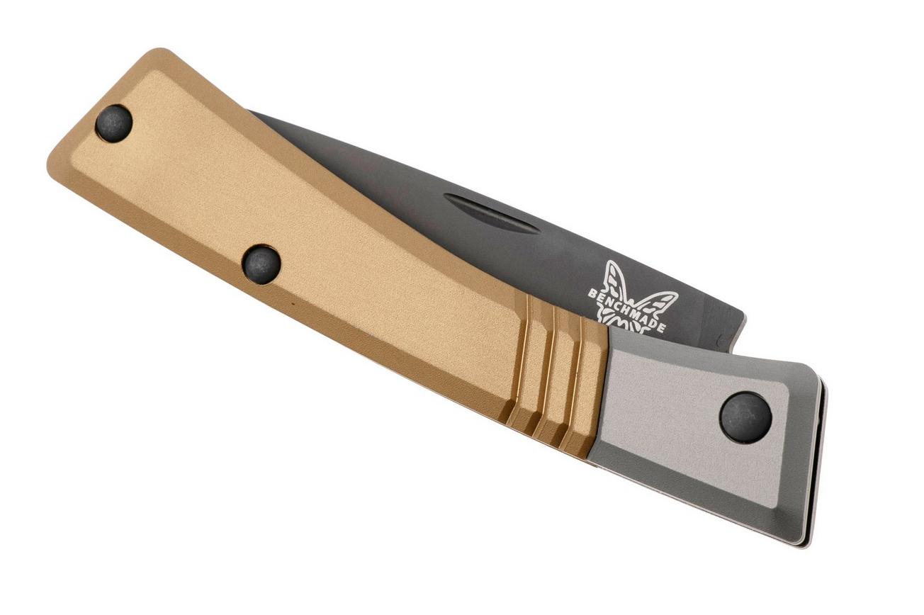 Benchmade Successor 315BK-01, Black Cerakote M390, Burnt Brass, Ash Gray, Aluminium, zakmes