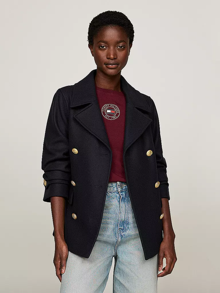 TOMMY HILFIGER Wolljacke dunkelblau