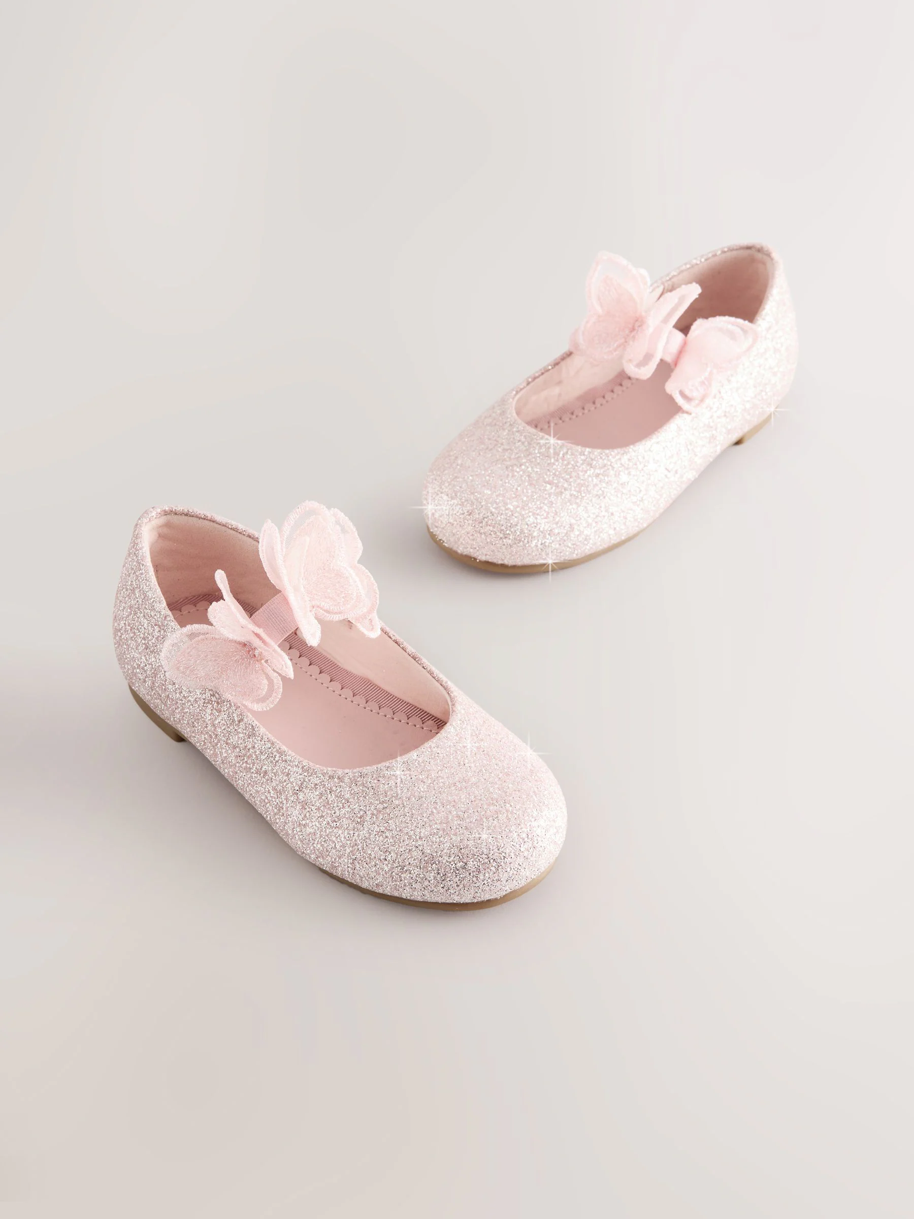 Roze - Glitter vlinderbandjes gelegenheidsschoenen