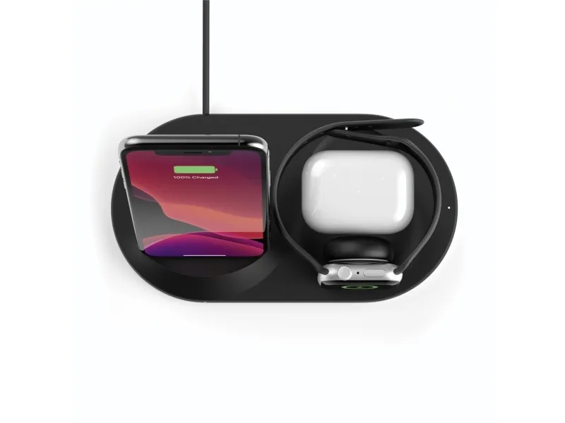 Belkin BoostCharge - Trådløs opladningsstander - 7.5 Watt - sort - for Apple AirPods; AirPods Pro; iPhone 11, 12, 7, 8, SE, X, XR, XS, XS Max; Watch