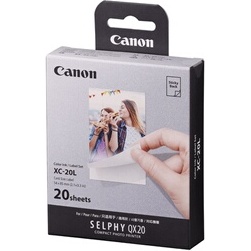 Consommable pour imprimante photo Canon XC-20L - Kit 20 impressions format carte de credit pour Selphy QX20