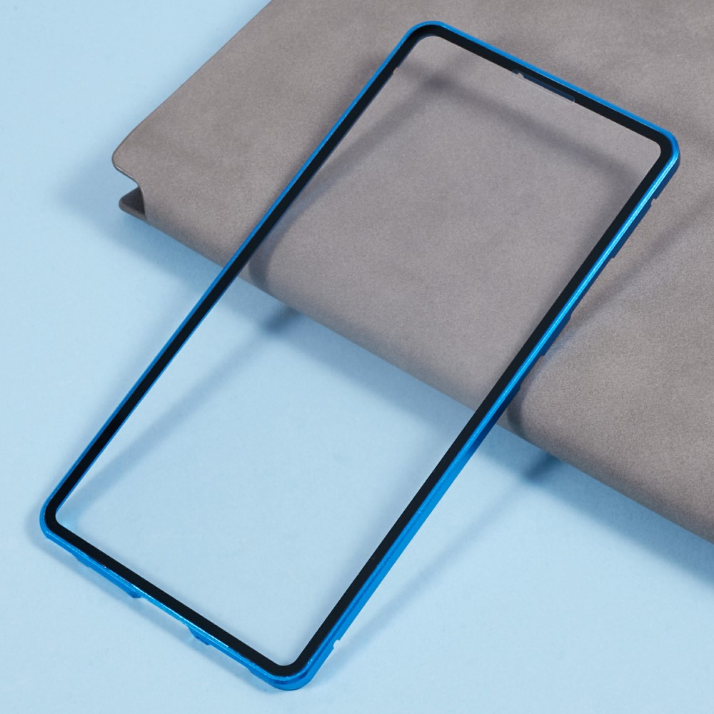 Samsung Galaxy S25 Ultra Magnetische Alu Schutzhülle mit Panzer Glas Backcover   Display- / Kameraschutz (Magnet-Technologie) - Blau