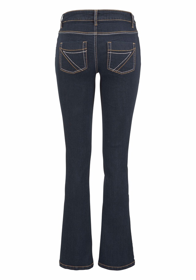 Arizona Bootcut-Jeans »mit Kontrastnähten«, normale Leibhöhe,  Bootcut,  5-Pocket-Style,  dunkle Waschung