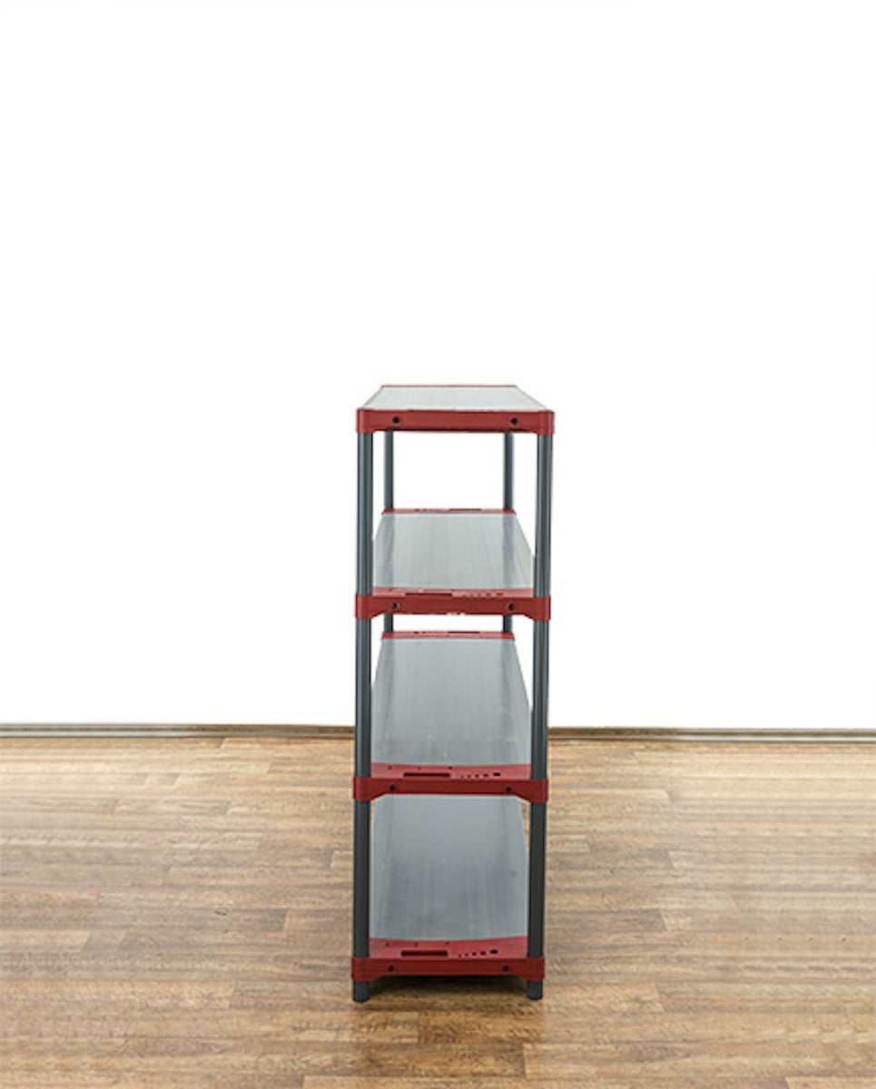 PROREGAL Plastic Plank Grey Bear Laag HxBxD 138 x 150 x 46 cm Plankbelasting 70 kg Grijs/Rood