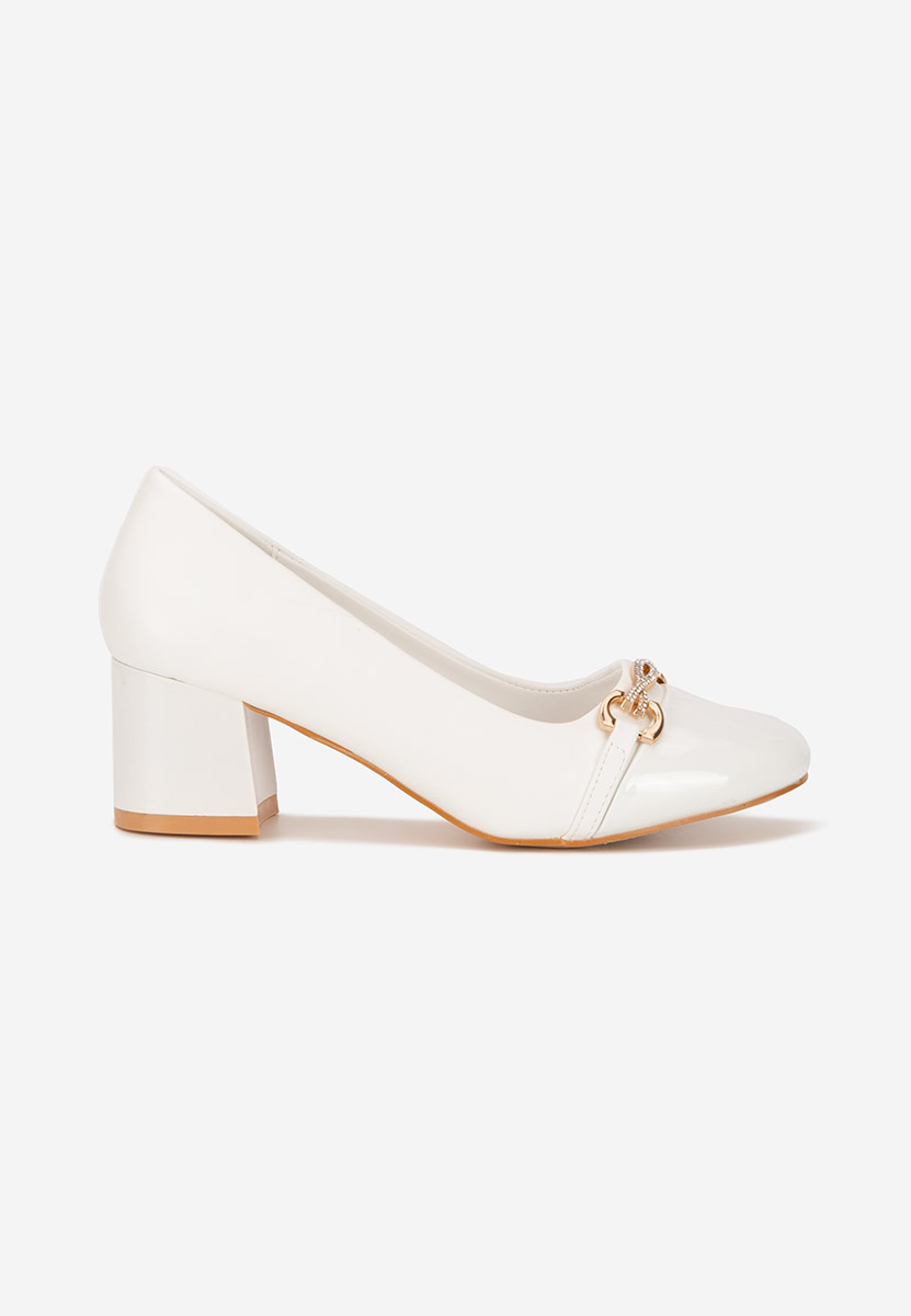 Chaussures à talon épais blancs Mirana
