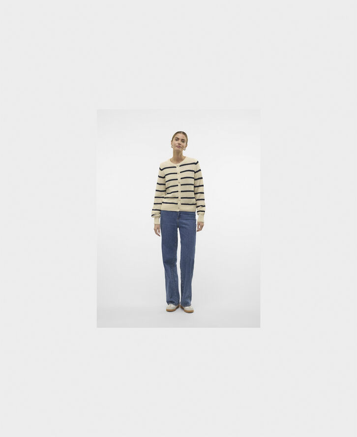 Vero Moda VMAMAZING LS O-NECK CARDIGAN BOO Birch/w. navy blazer