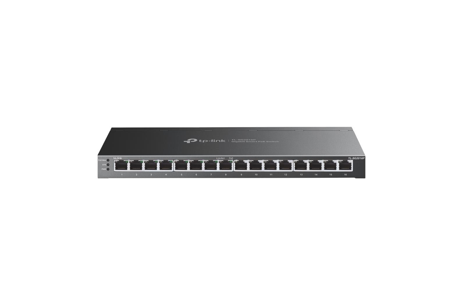 PoE+ Switch TL-SG2016P 16 Port<br>JetStream 16-Port Gigabit Smart Switch mit 8-Port PoE+