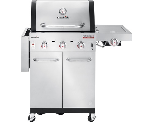Char-Broil Gasgrill Professional PRO S 3 3-pits RVS incl. rooster, dekselthermometer, vetopvangbak, zijrooster, warmhoudrek, gietijzeren grillrooster