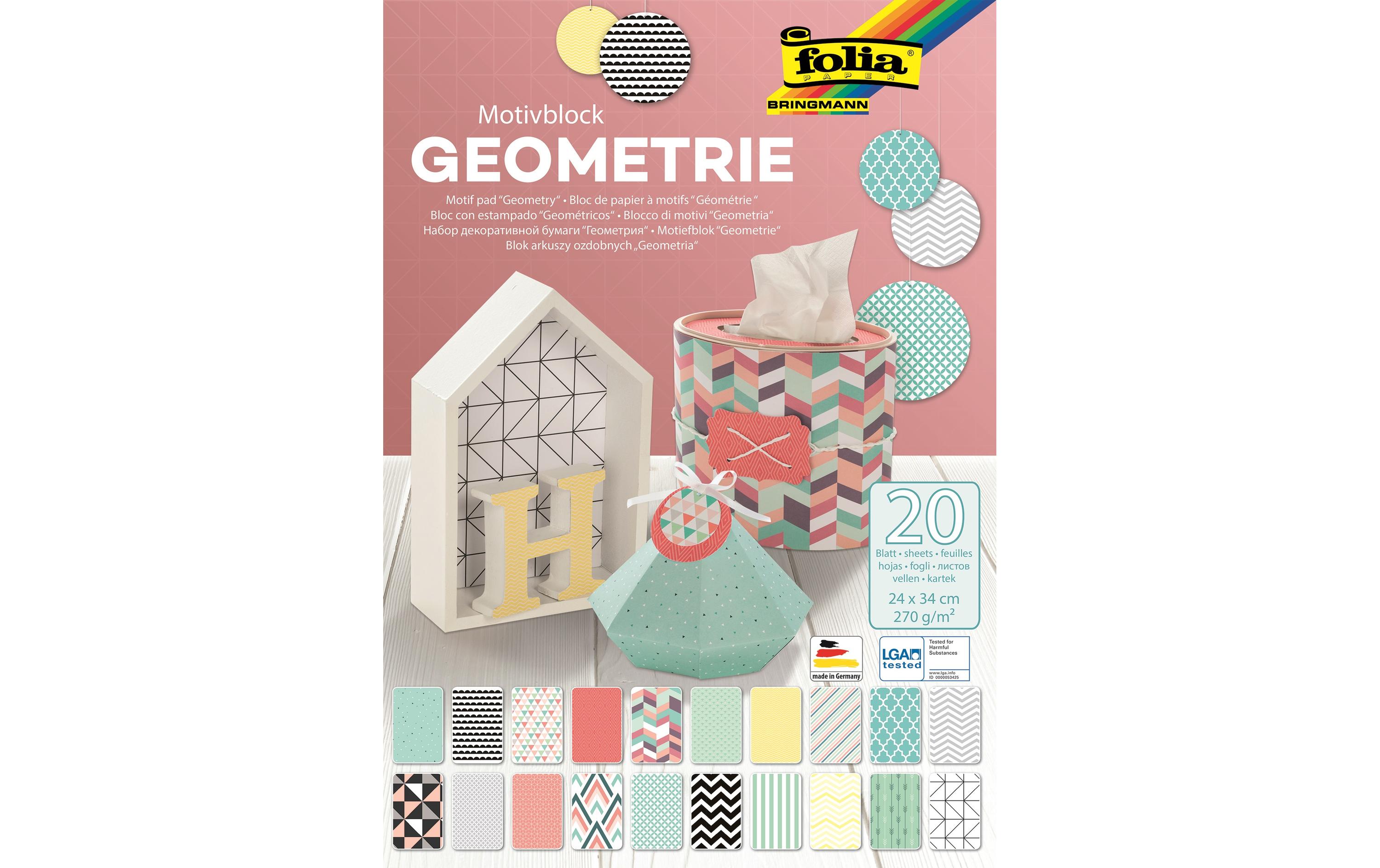 Motivblock Geometrie MehrfarbigMotivblock 20 Blatt
