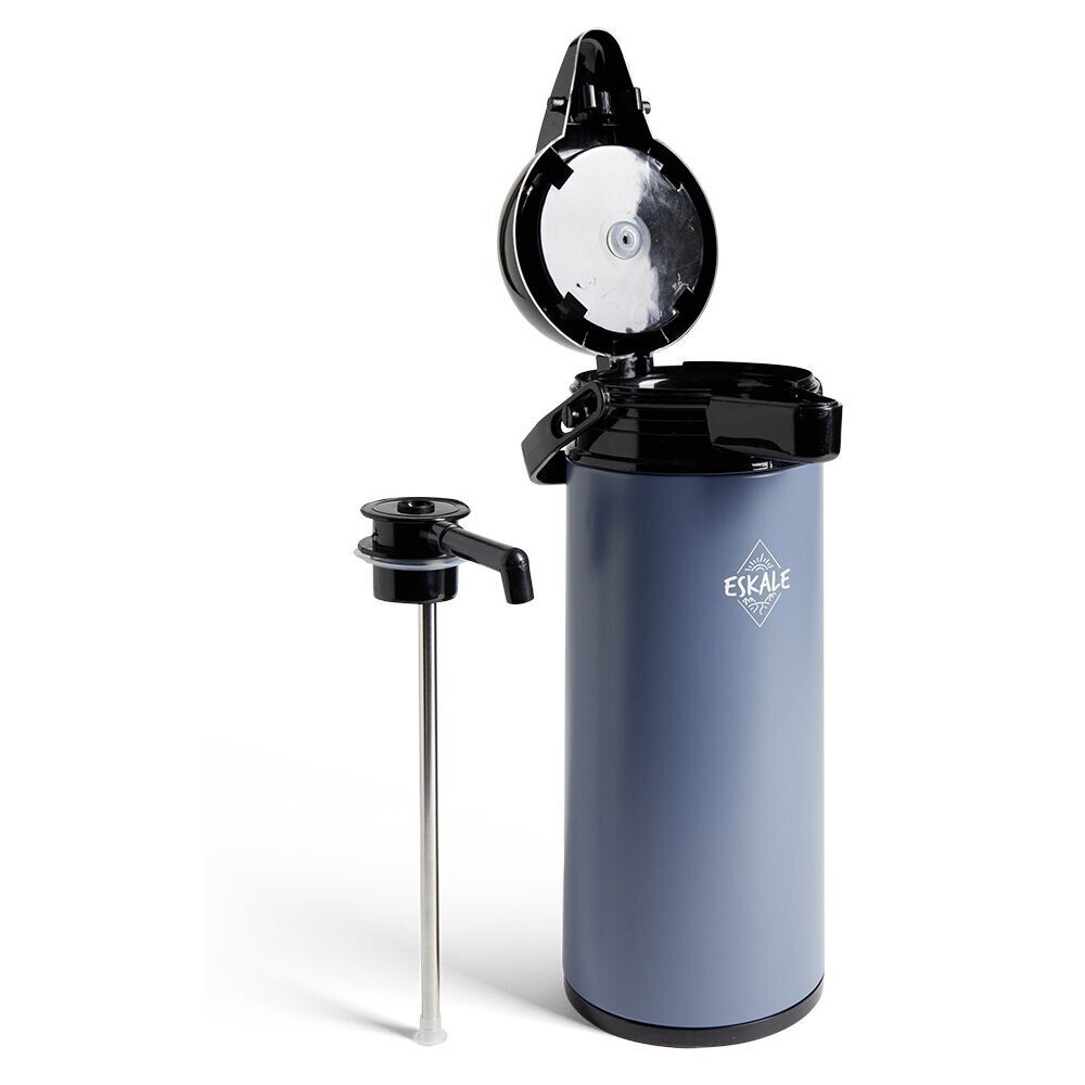 Gourde isotherme à pompe 1,9L bleu et noir