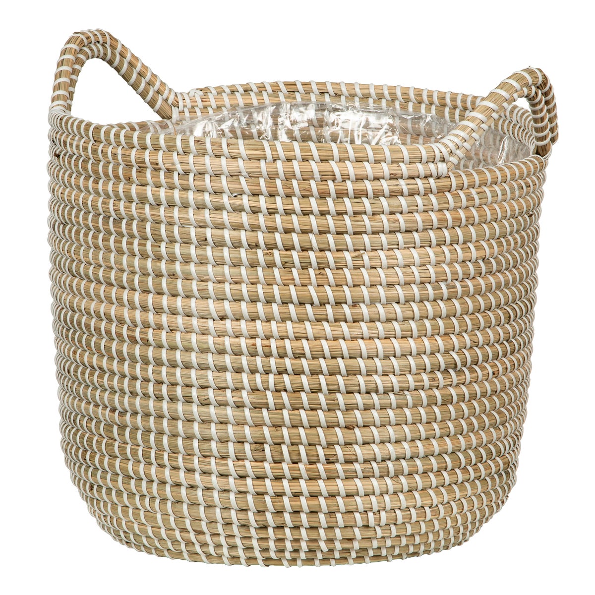 Scheurich Seagrass 32, plantenbak/mandpot met handgrepen van zeegras, kleur: wit, diameter 32 cm, hoogte 30,5 cm, inhoud 26,9 l.