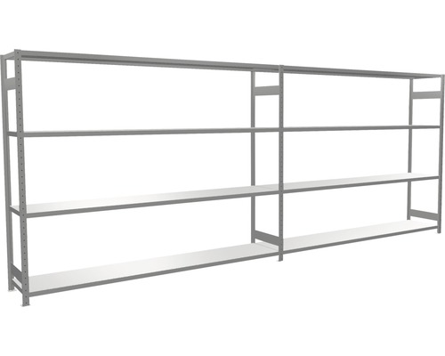 Breedspanstelling WS 2000 basiskast 200x250x50 cm met 3 gedeelde stalen legborden, draagvermogen 1200 kg