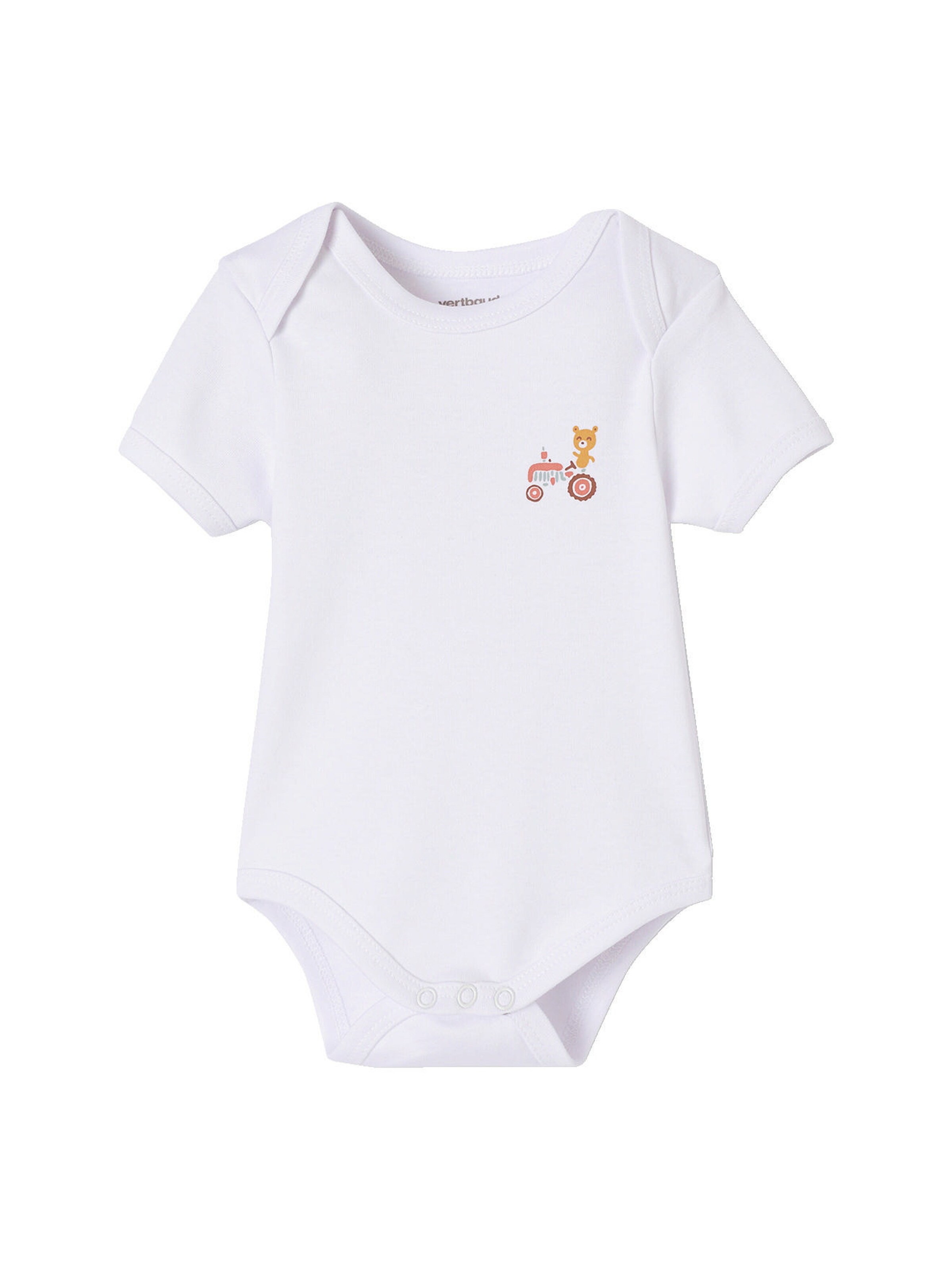 Vertbaudet Bio-Kollektion: 5er-Pack Baby Kurzarm-Bodys in Geschenkbox blau