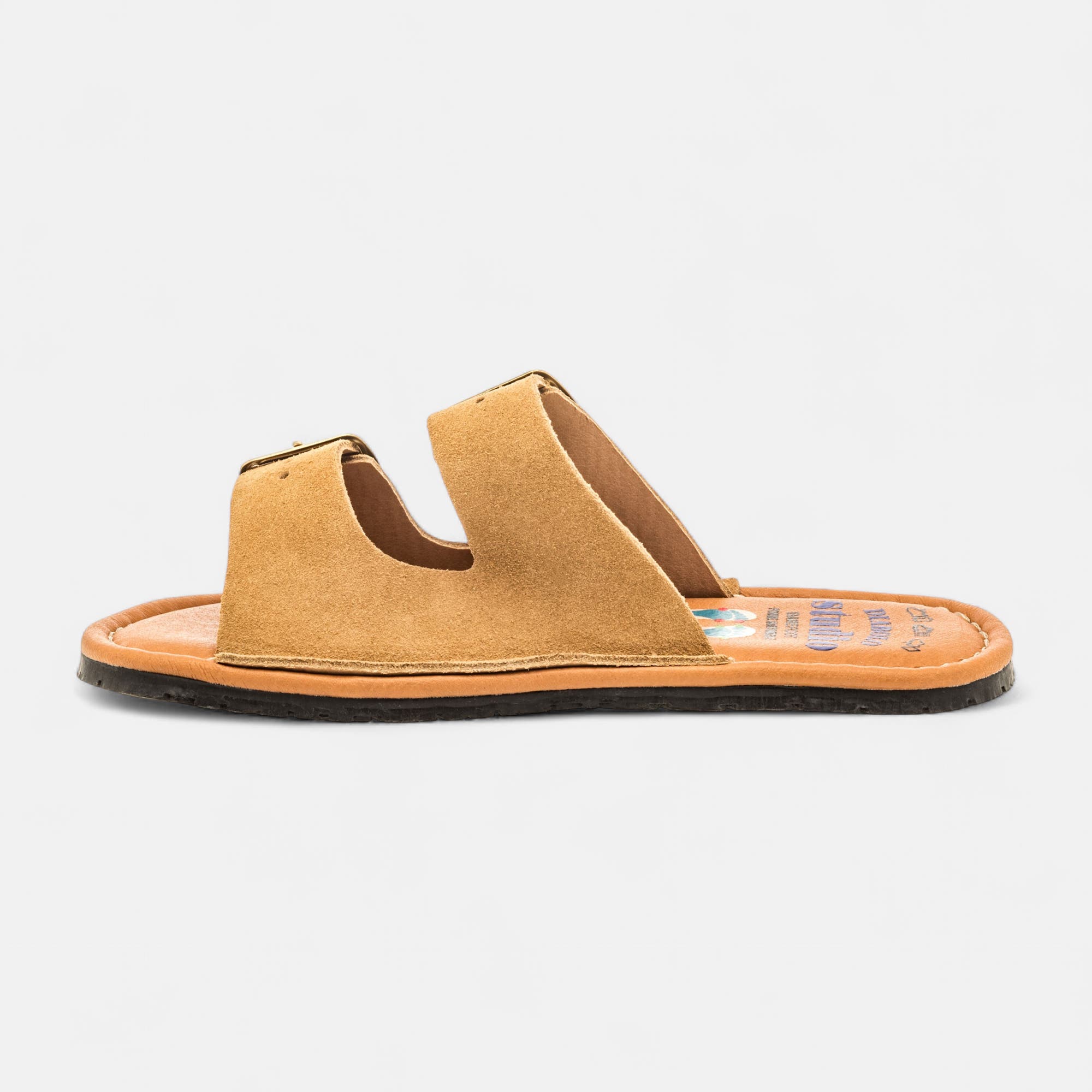 Nu-pieds Fille en cuir beige