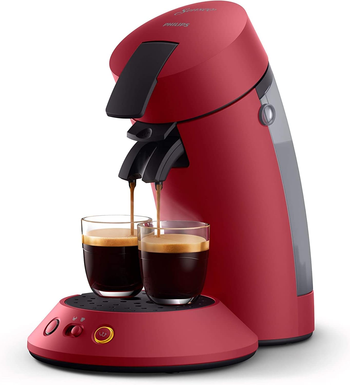 Philips Senseo Original Plus Machine à Dosettes, Blanche, Sélecteur d'Intensité, Technologie Coffee Boost, Fabriquée avec du Plastique Recyclé, CSA210/11