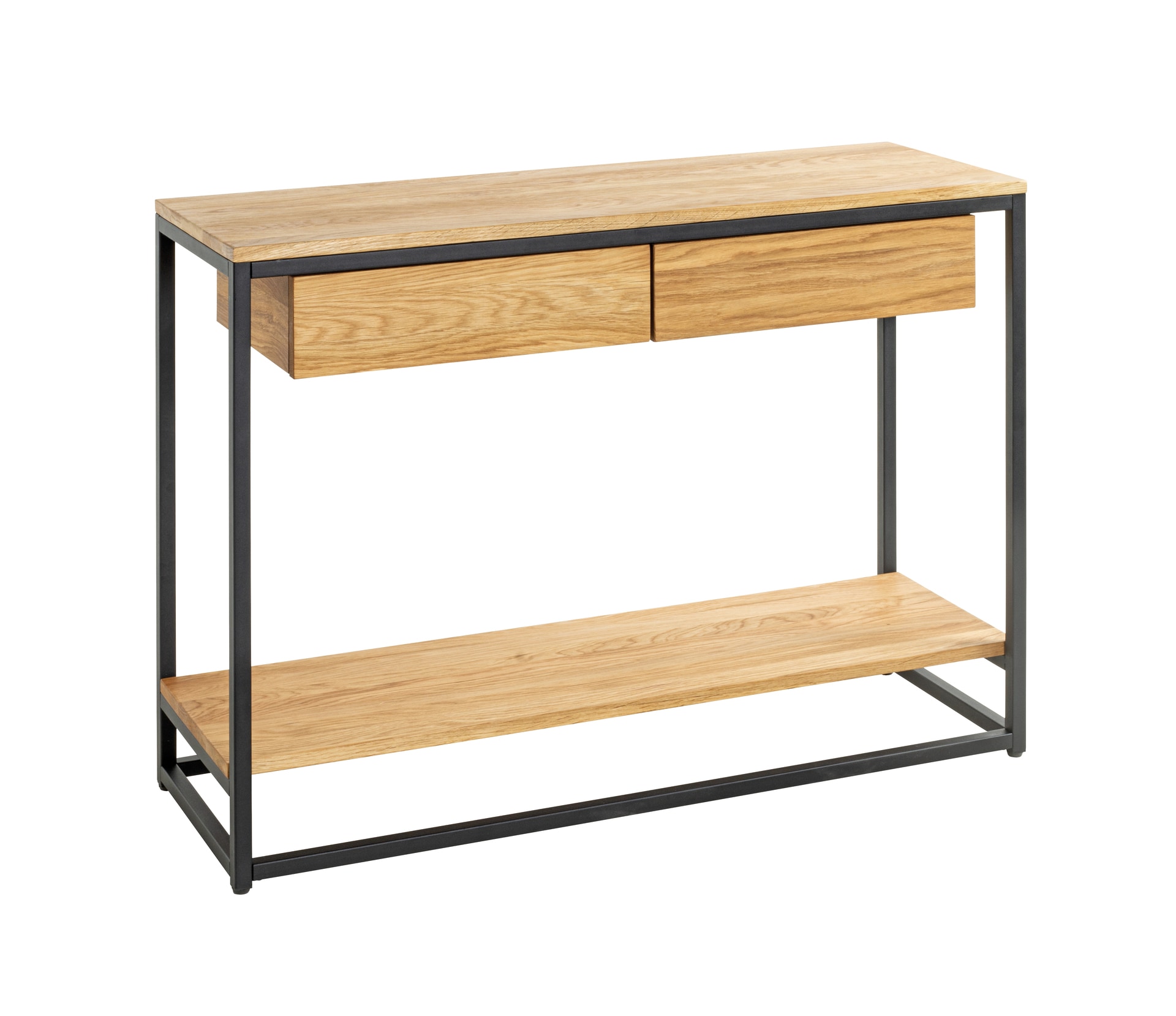 Konsole 100cm Eiche massiv/schwarz
