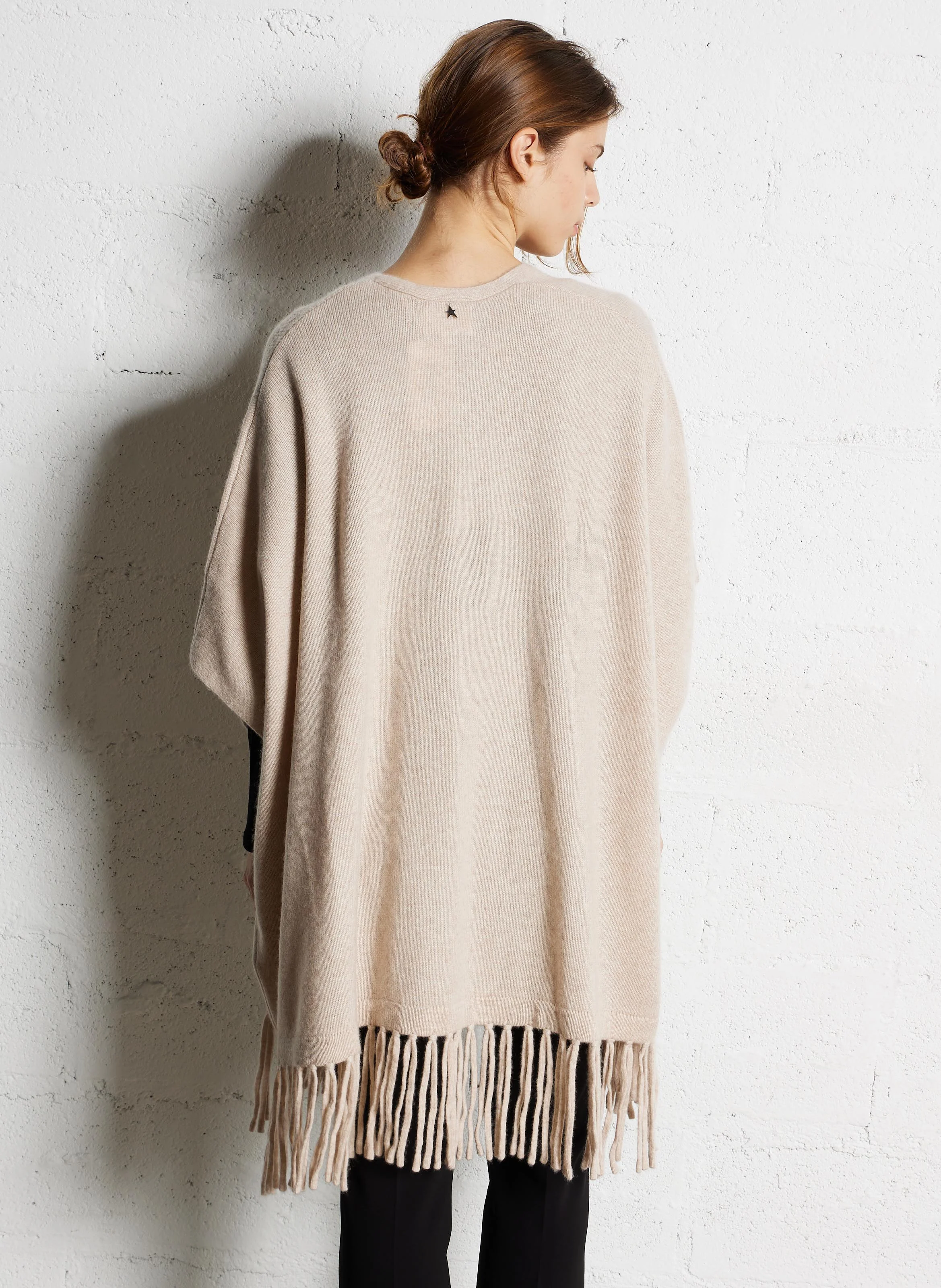 GWENNYX - Cardigan à franges en cachemire | Beige