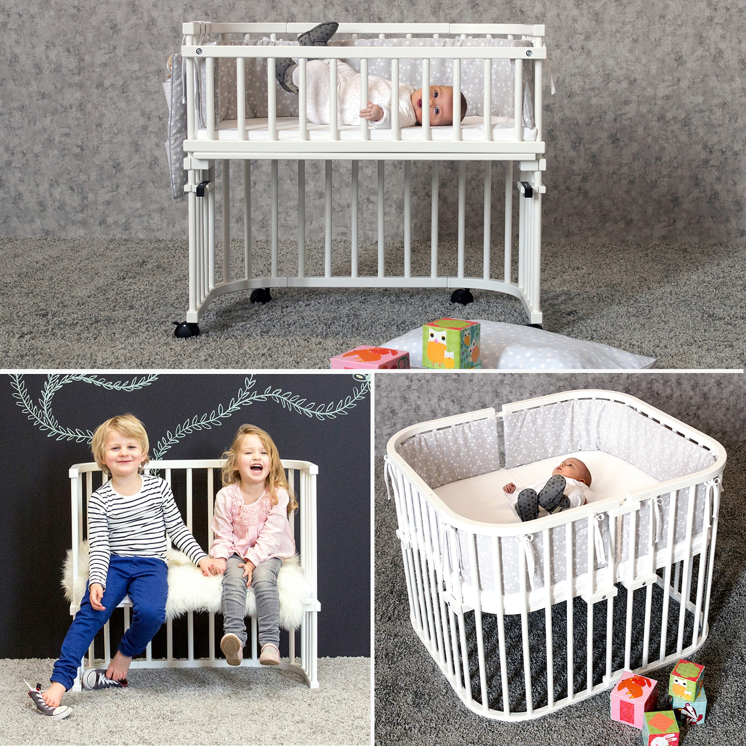 babybay® Beistellbett Boxspring XXL weiß mit Matratze Classic Soft