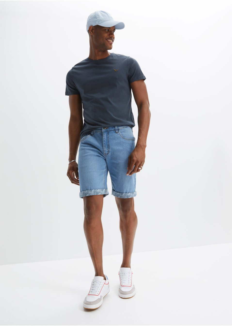Bermuda en jean extensible, Regular Fit