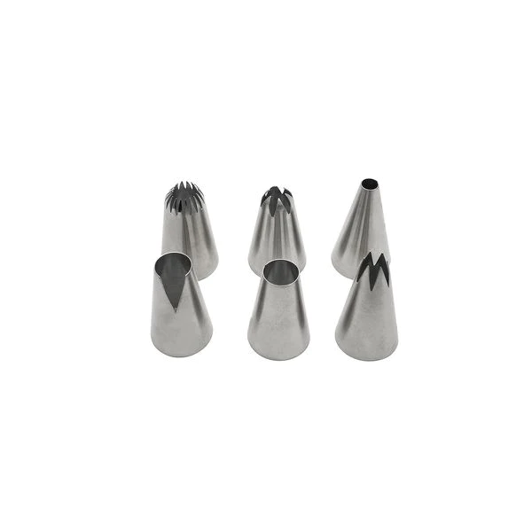 Lot de 6 douilles à pâtisserie en inox grand modèle Smart Pastry Zenke
