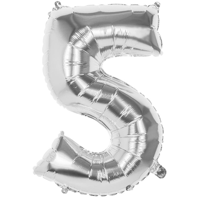 Folienballon - Silberne Zahl - 0 bis 9