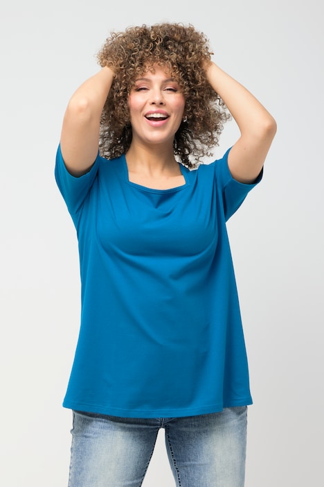 T-Shirt, A-Linie, Carree-Ausschnitt, Halbarm