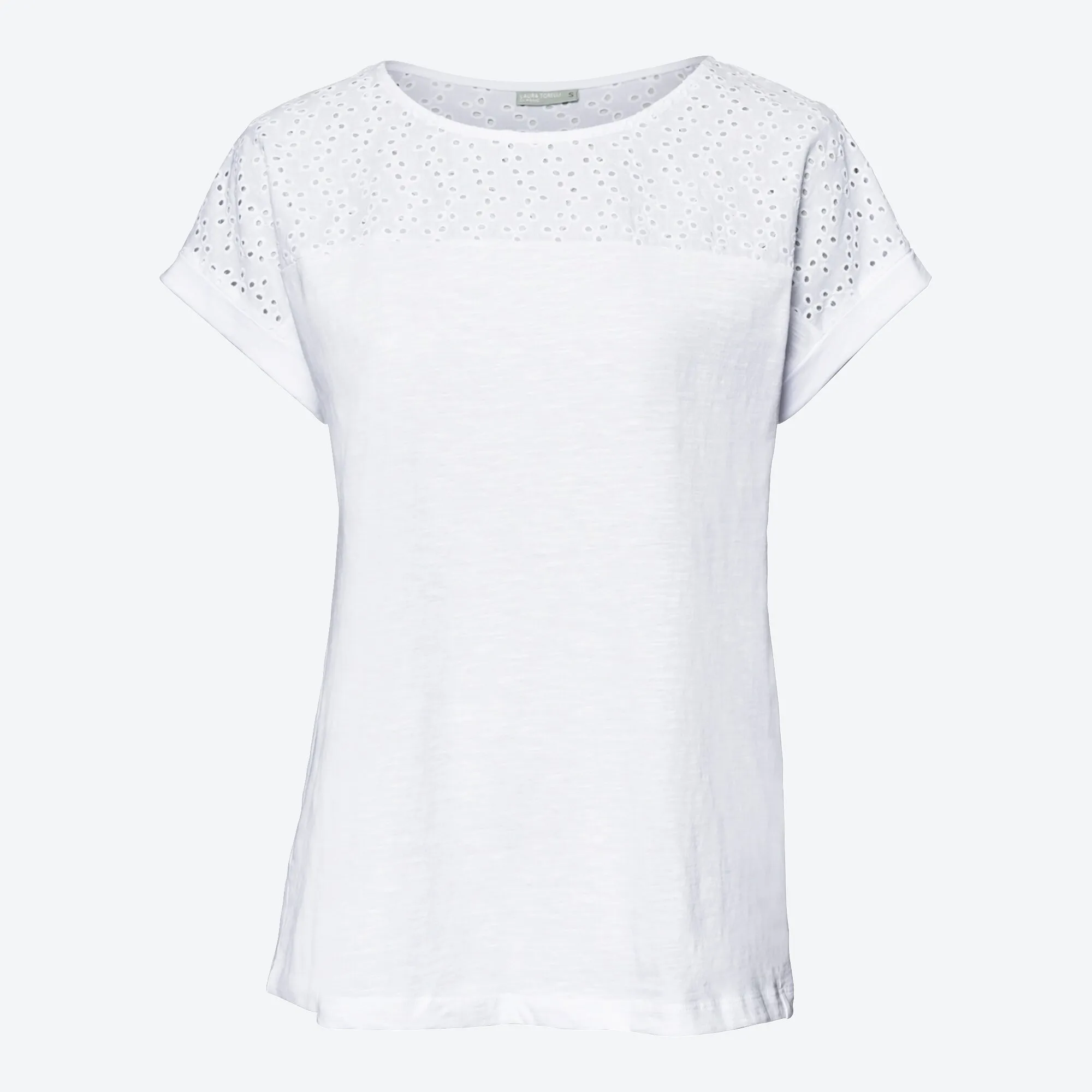 Damen-T-Shirt mit Spitzeneinsatz
