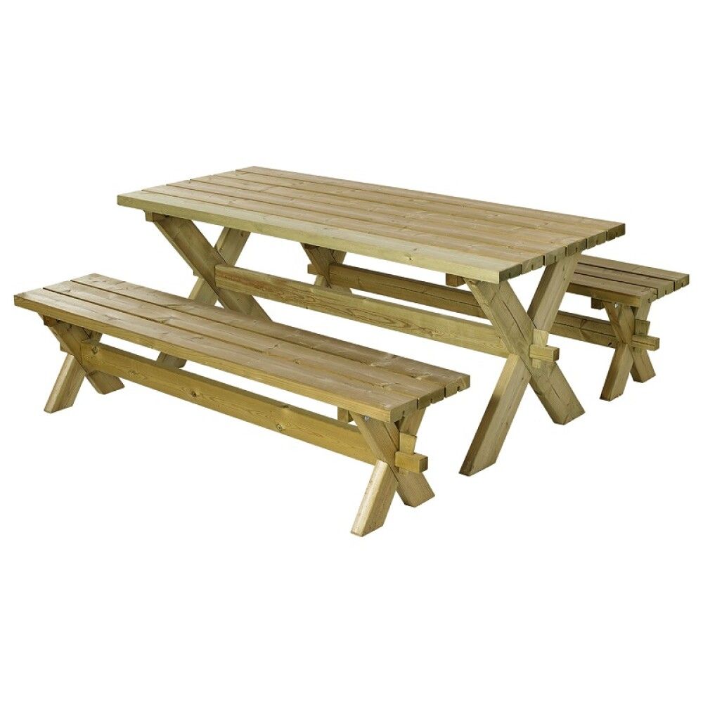 BENKESETT PLUS NOSTALGI BORD/2 BENKER 177CM TRYKKIMPREGNERT