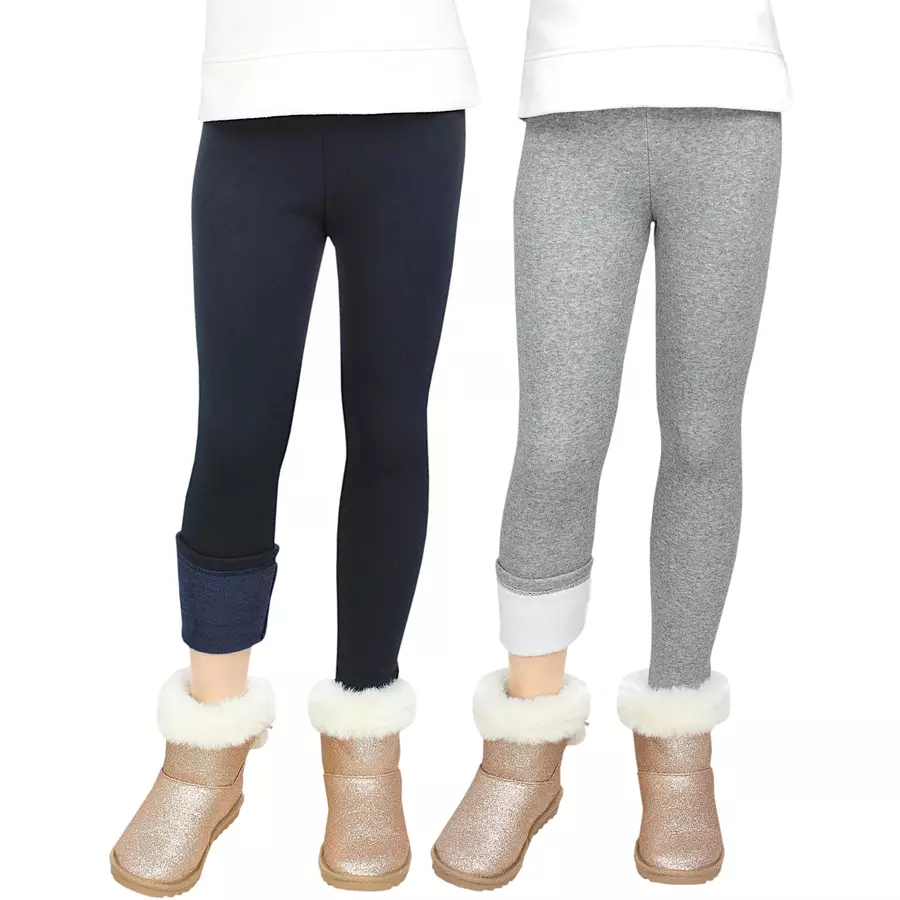 TupTam Mädchen Winter Leggings 2er PACK Gefüttert blaugrau