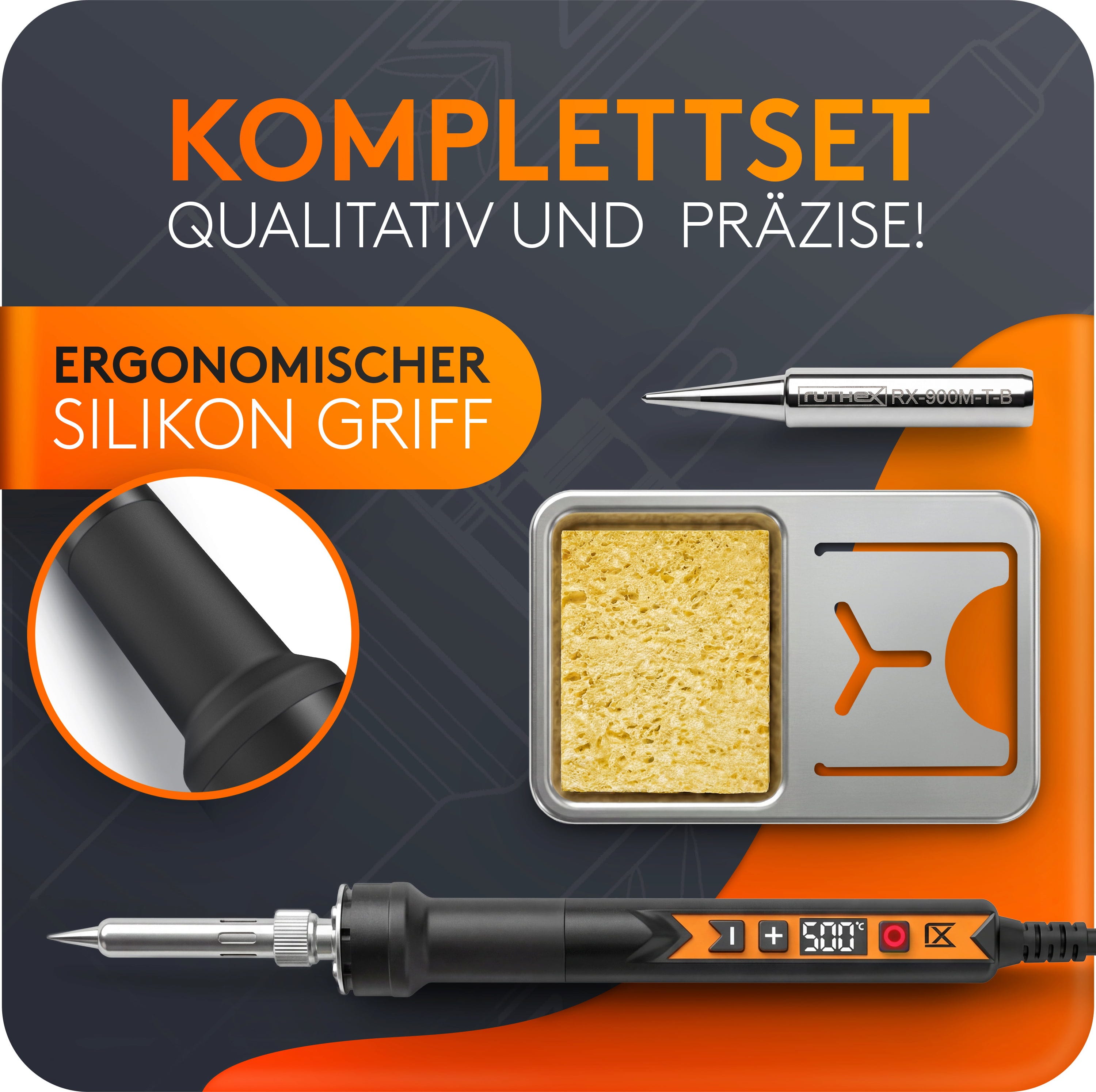 ruthex  900M Lötkolben    Elektrischer Lötkolben mit LED Display