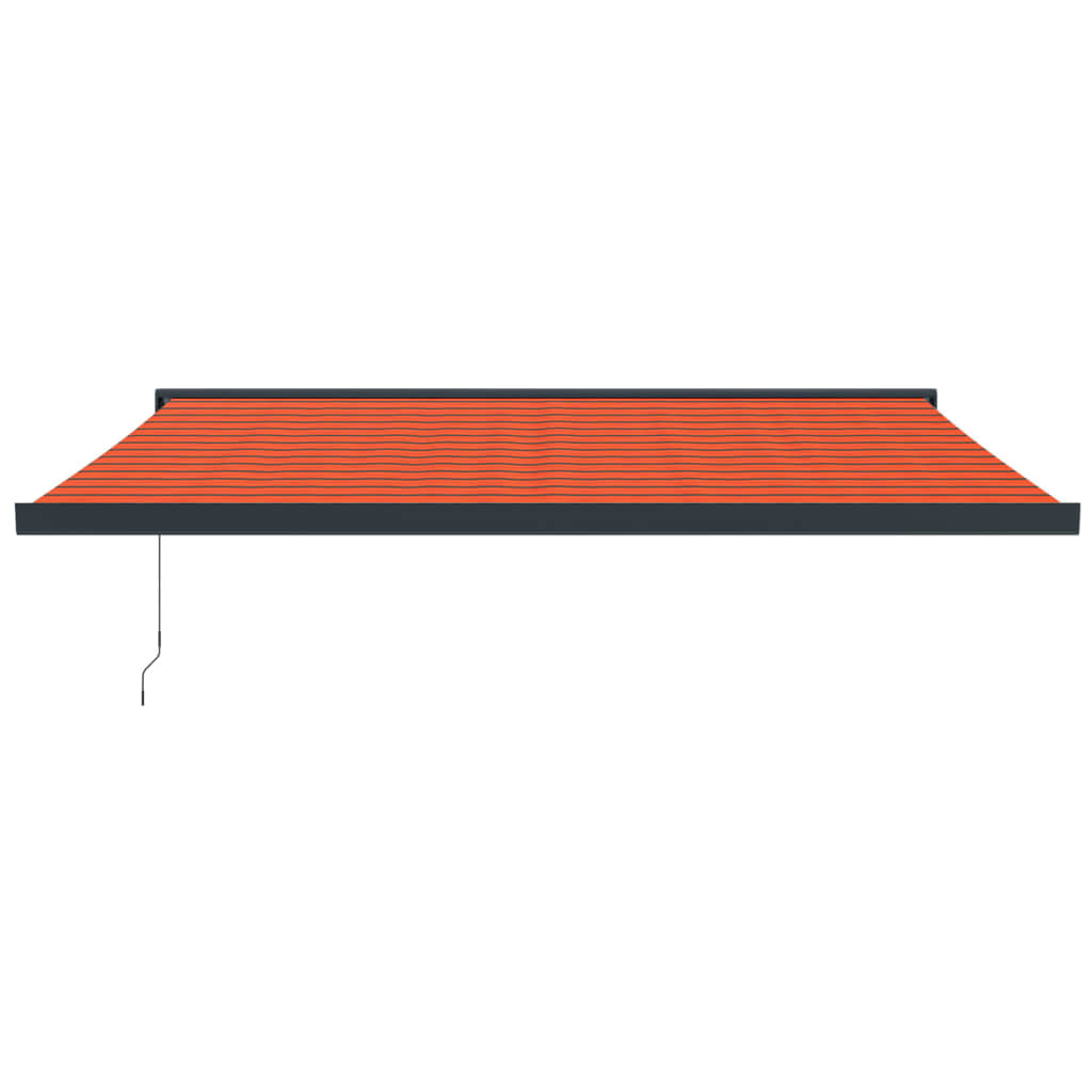 Auvent rétractable orange et marron 4,5x3 m tissu et aluminium