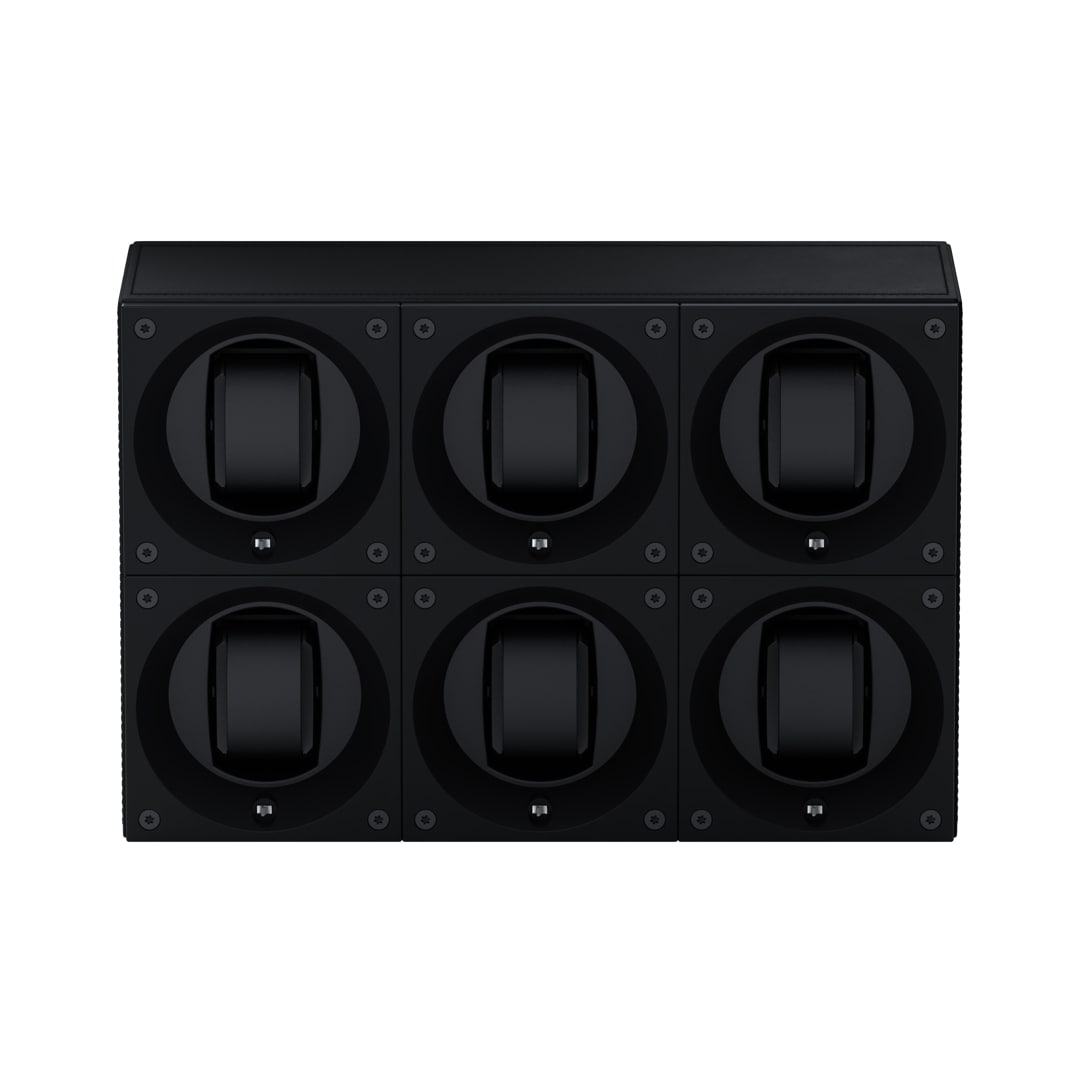 SwissKubik Masterbox Leder Schwarz - 6 Uhren
