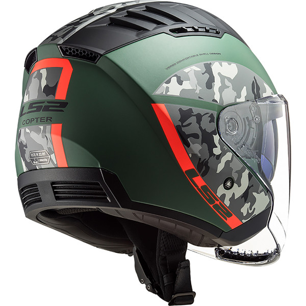 LS2 - Casque OF600 Copter Crispy Kaki / Camouflage Gris / Orange